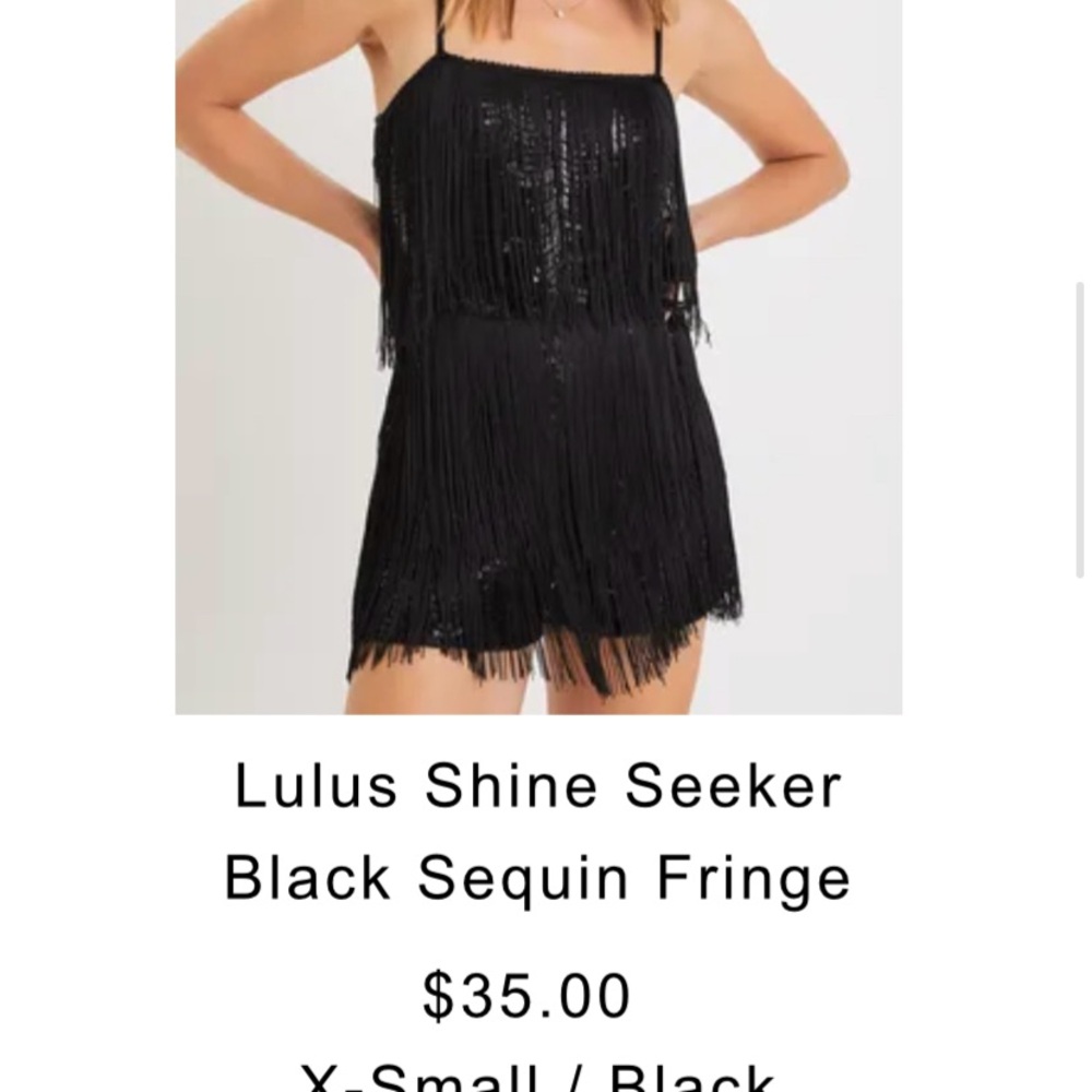 Lulus sequin fringe romper